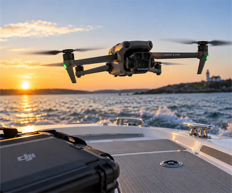 DJI Mavic 3 Cine drone held by hand for launch or recovery